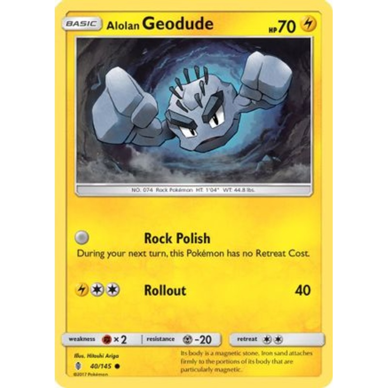 Alolan Geodude (40/145) [Sun & Moon: Guardians Rising] Reverse Holofoil