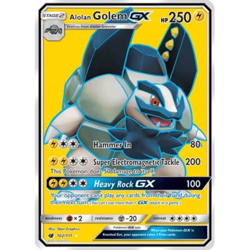Alolan Golem GX (102/111) [Sun & Moon: Crimson Invasion]