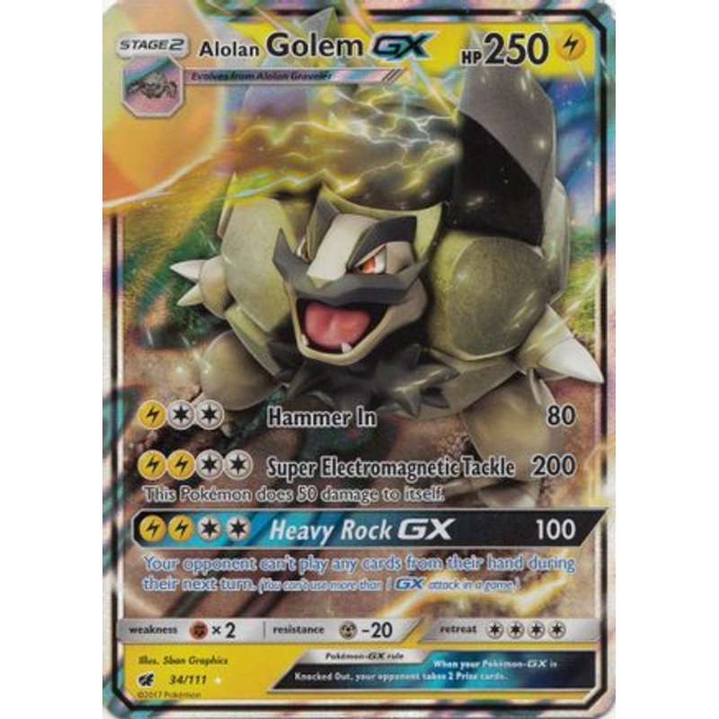 Alolan Golem GX (34/111) [Sun & Moon: Crimson Invasion]