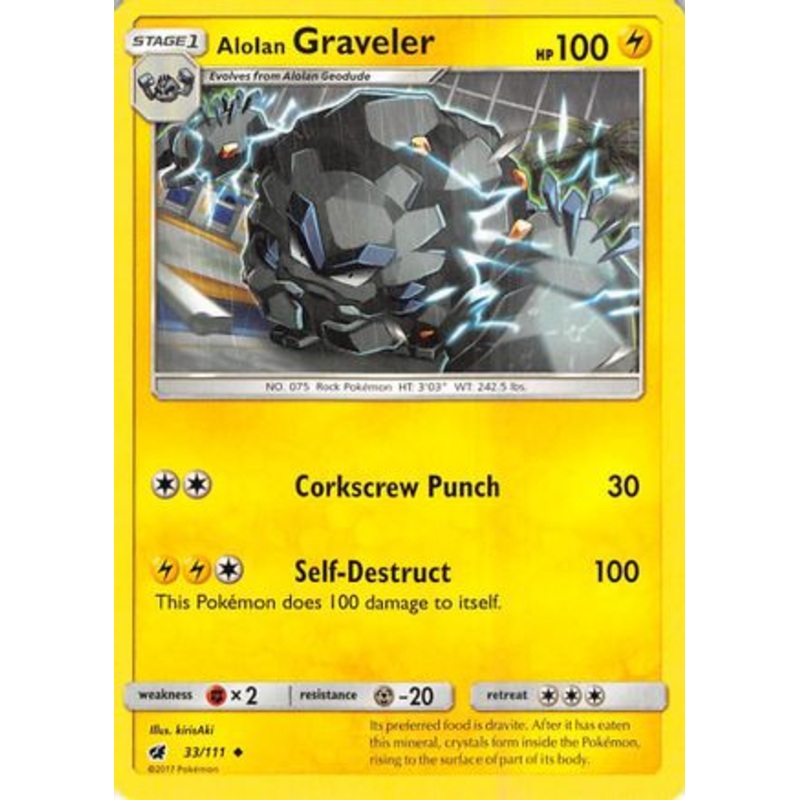 Alolan Graveler (33/111) [Sun & Moon: Crimson Invasion] Reverse Holofoil