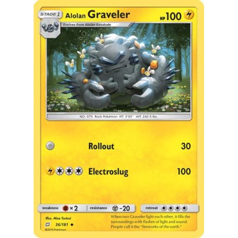 Alolan Graveler (36/181) [Sun & Moon: Team Up] Reverse Holofoil