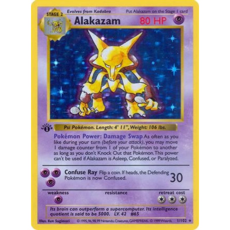 Alakazam (1/102) (Shadowless) [Base Set 1st Edition]