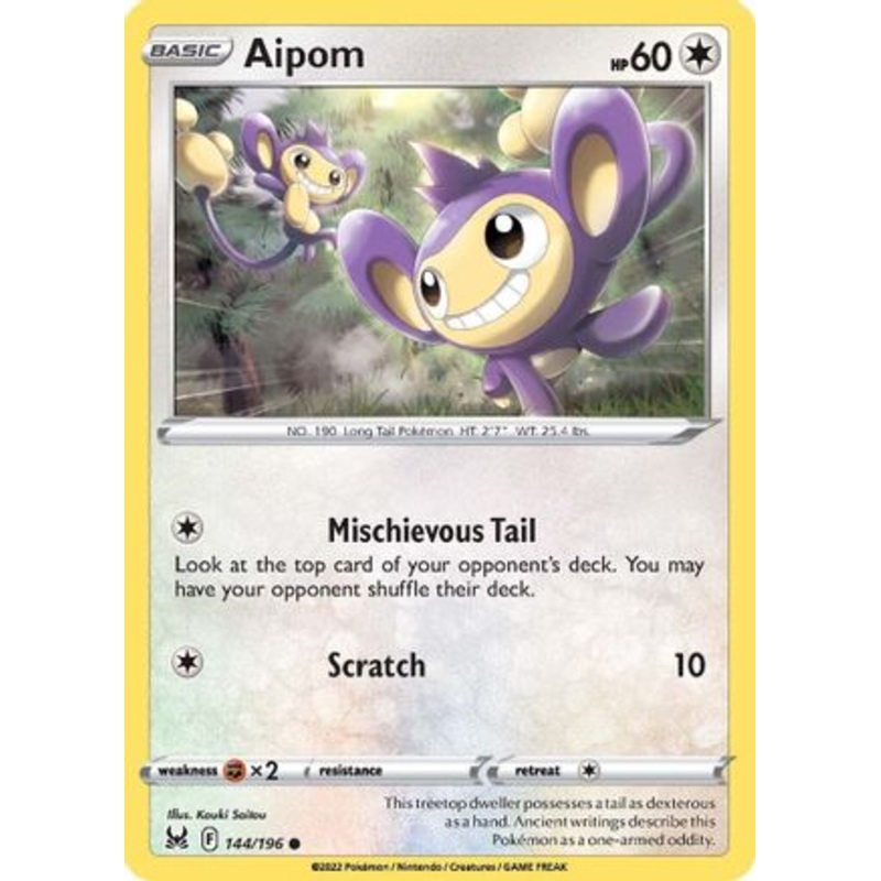 Aipom (144/196) [Sword & Shield: Lost Origin] Reverse Holofoil