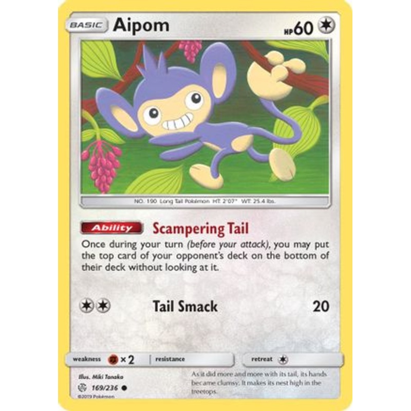 Aipom (169/236) [Sun & Moon: Cosmic Eclipse] Reverse Holofoil