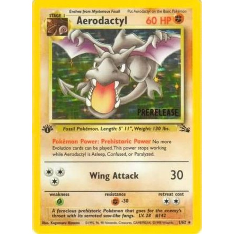Aerodactyl (1/62) (Prerelease Promo) [Fossil 1st Edition]
