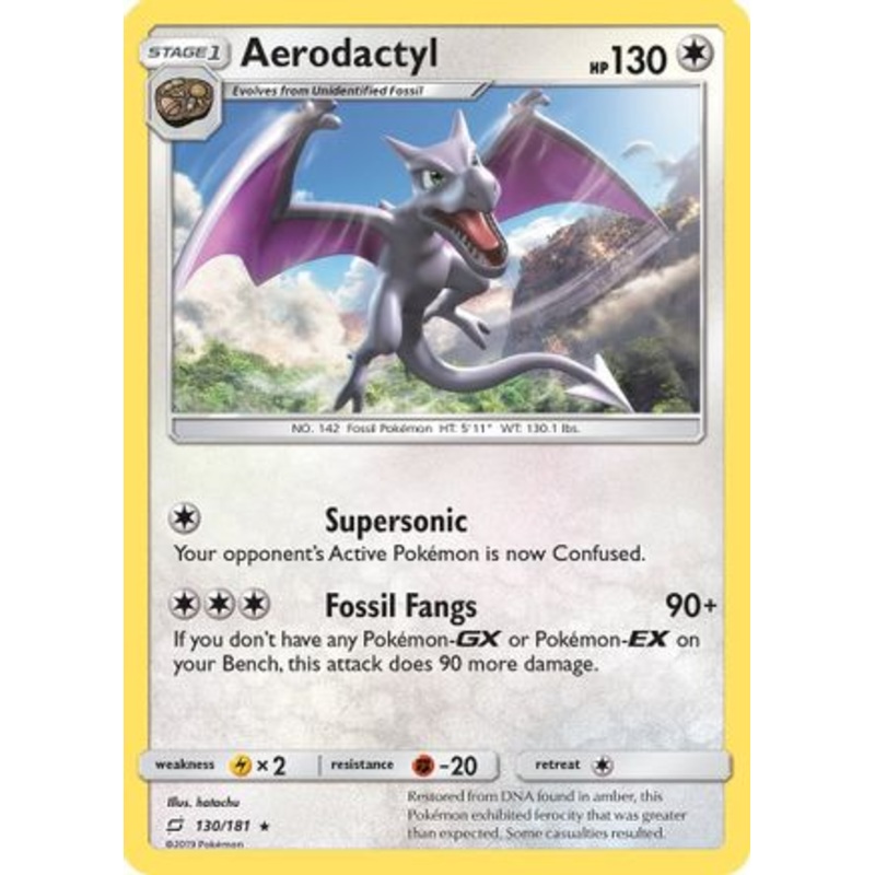 Aerodactyl (130/181) [Sun & Moon: Team Up] Reverse Holofoil