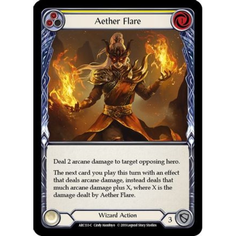 Aether Flare (Yellow) (ARC133) 1st Edition Rainbow Foil – Arcane Rising