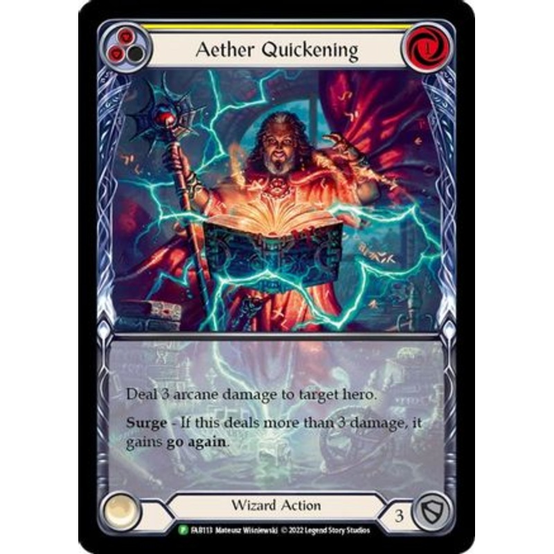 Aether Quickening (Yellow) (FAB113) Rainbow Foil – Flesh and Blood: Promo Cards
