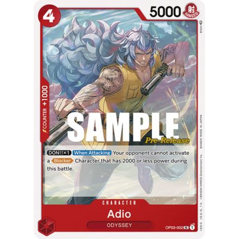 Adio (OP03-002) Pre-Release Cards