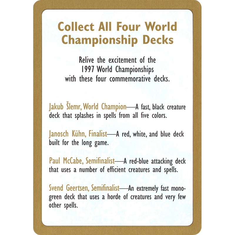 1997 World Championships Ad [World Championship Decks 1997]