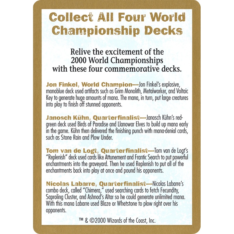 2000 World Championships Ad [World Championship Decks 2000]