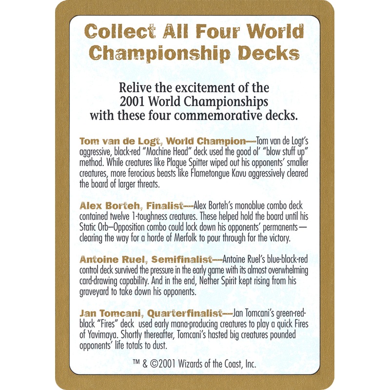 2001 World Championships Ad [World Championship Decks 2001]