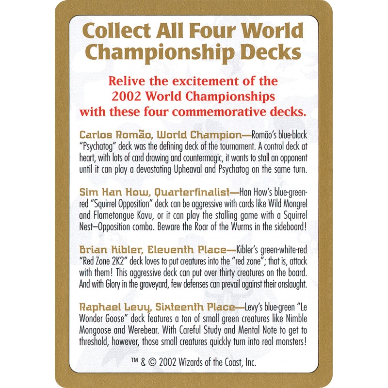 2002 World Championships Ad [World Championship Decks 2002]