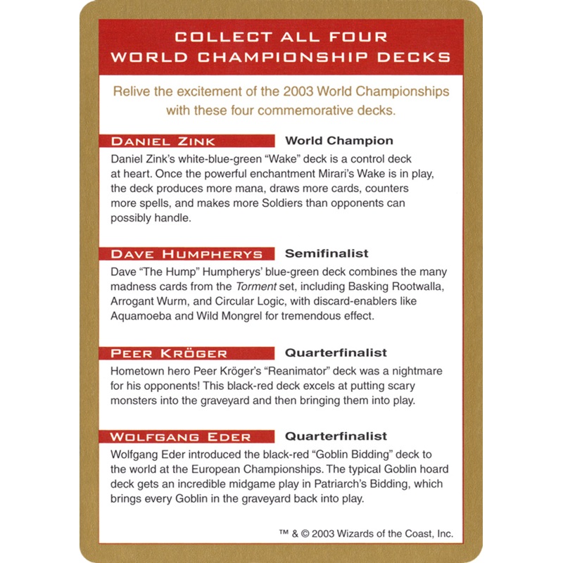 2003 World Championships Ad [World Championship Decks 2003]