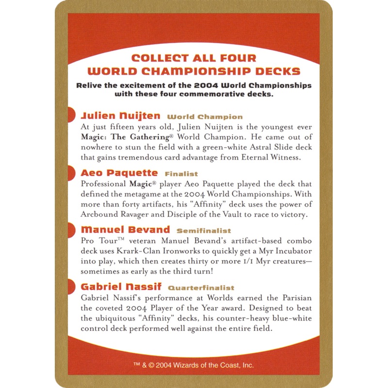 2004 World Championships Ad [World Championship Decks 2004]