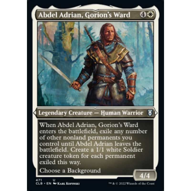 Abdel Adrian, Gorion’s Ward (Foil Etched) [Commander Legends: Battle for Baldur’s Gate]